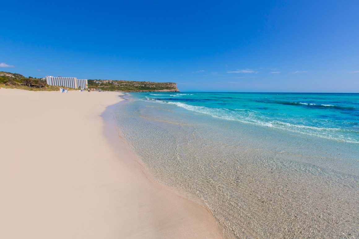 'Alaior Cala Son Bou in Menorca turquoise beach at Balearic islands' - Menorca